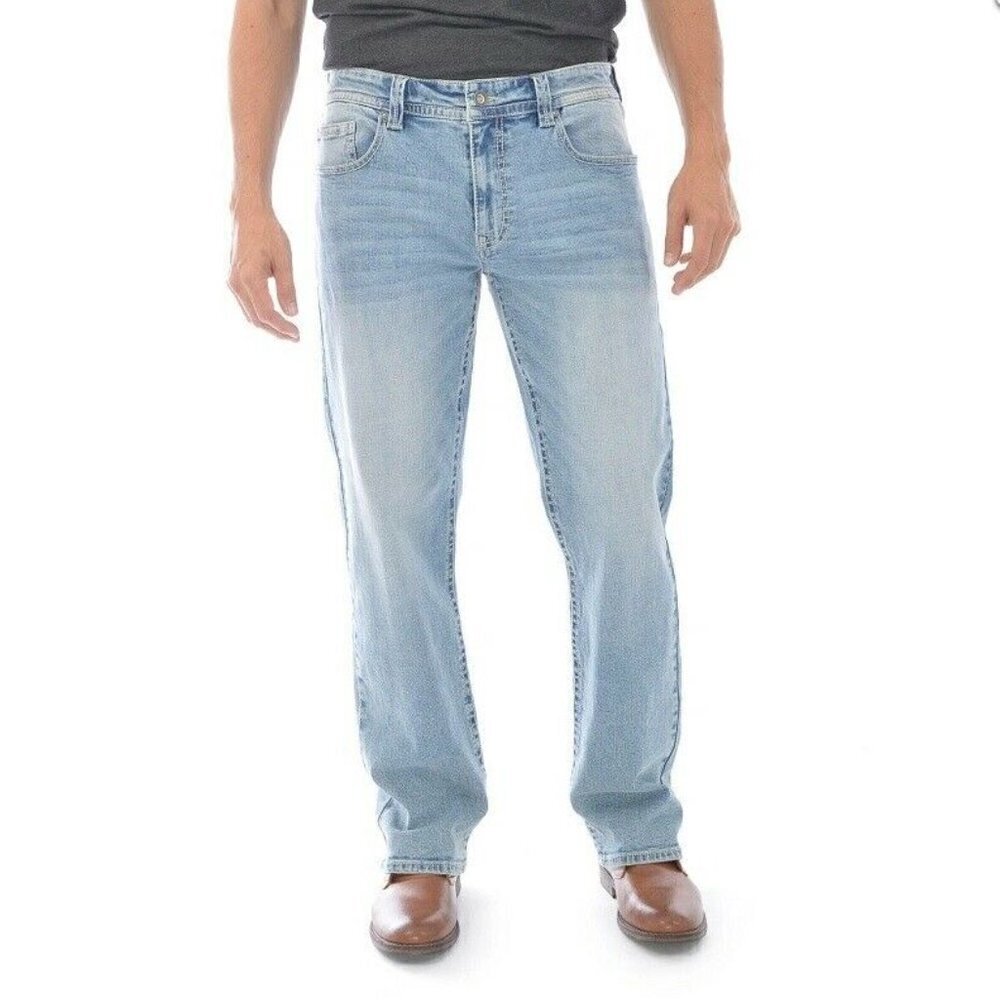 TK Axel Men's Slim Boot Stretch Jeans Medium Wash Denim Keywest Blue Size 36x30